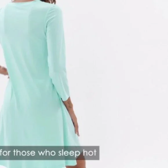 Soft Bamboo Viscose Long Sleeve Nightgown Lightweight Sleep Shirt